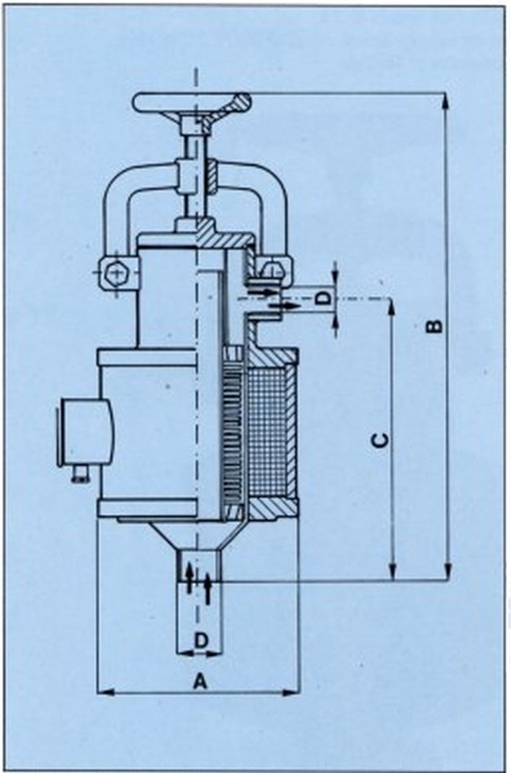 FPL Electro magnetic pressure filter for enamels dimesnion drawing